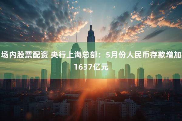 场内股票配资 央行上海总部：5月份人民币存款增加1637亿元